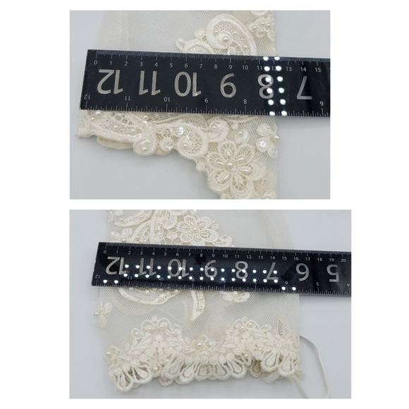 Embroidered Bridal Sleeve Pearls Sequins #695 - Picture 13 of 14